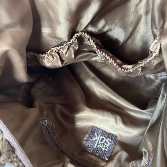 The Sak Shoulder Bag Brown Crocheted Knit Tote Bag Bohemian Chic - Picture 7 of 9